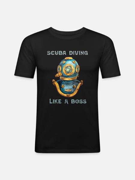 Scuba Diving Like A Boss - Men's Slim Fit T-Shirt - black
