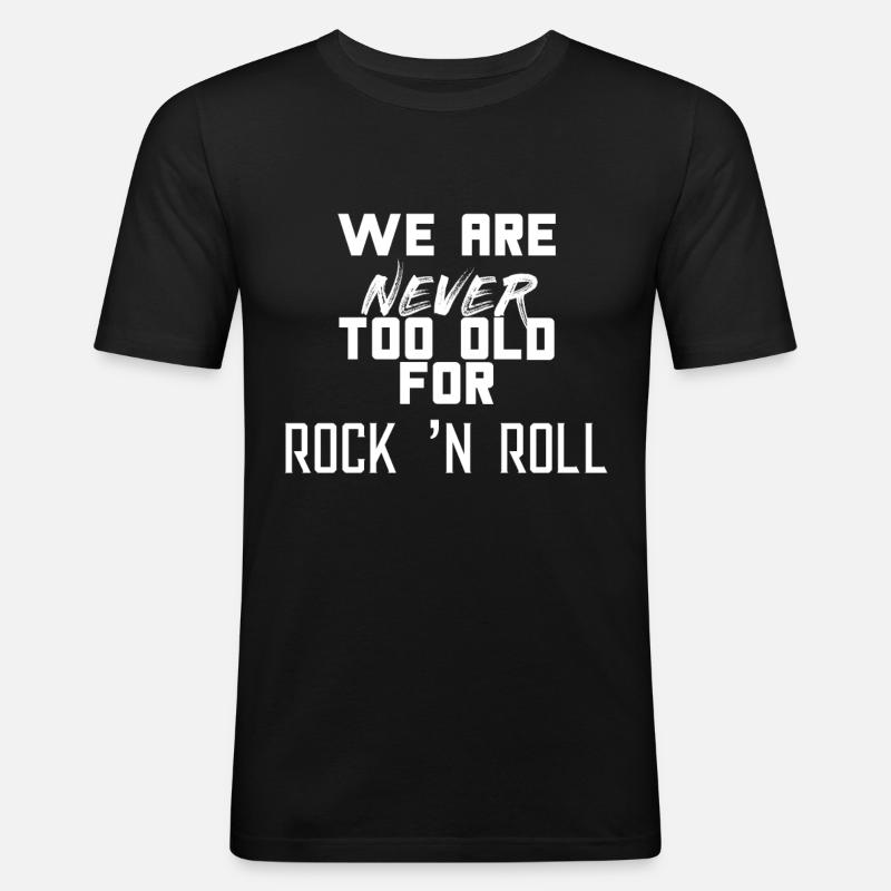 ROCK AND ROLL - Männer Slim Fit T-Shirt - Schwarz