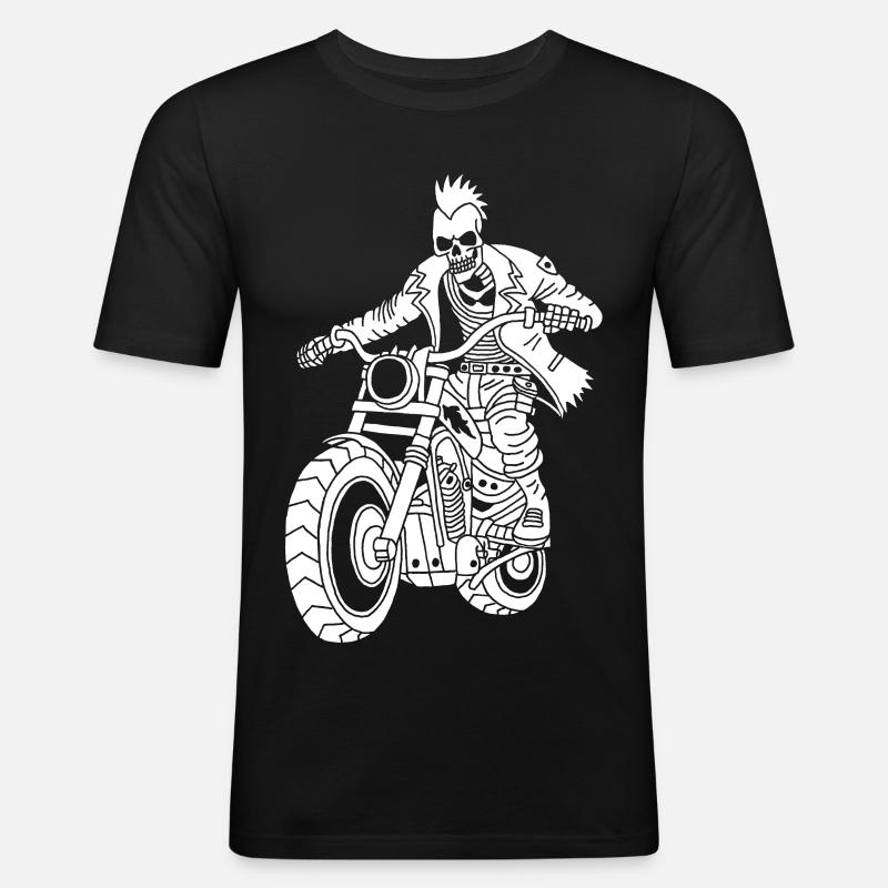 Hell Biker (Weiß) - Männer Slim Fit T-Shirt - Schwarz