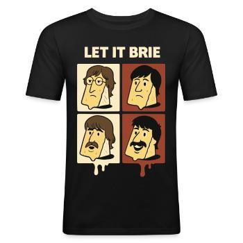Let It Brie Cheese Quartet - Men's Slim Fit T-Shirt - black - Front - Nik (191cm)