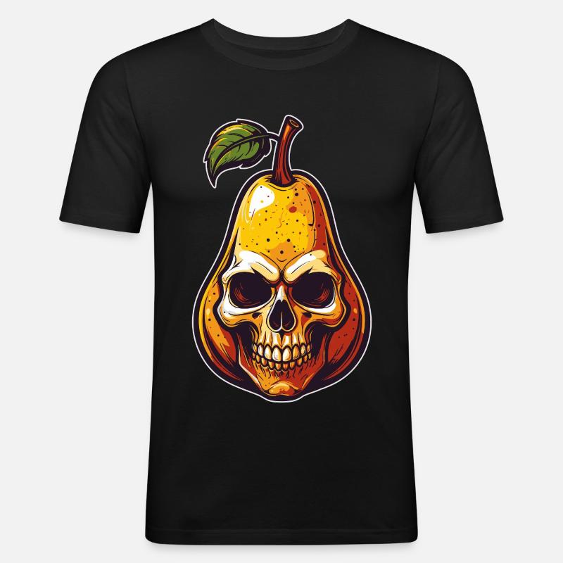 Pears Skull Comic Style - Men's Slim Fit T-Shirt - black