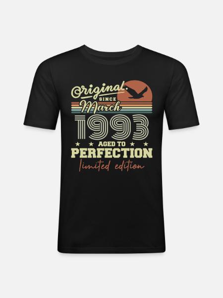 Anniversaire Mars 1993 - T-shirt près du corps Homme - noir
