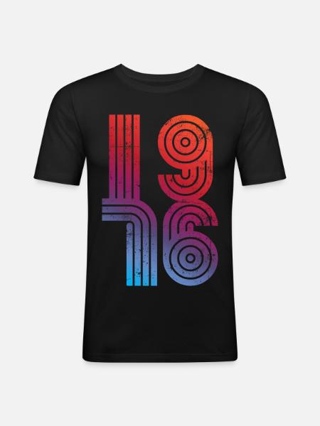 Millésime 1976 - T-shirt près du corps Homme - noir