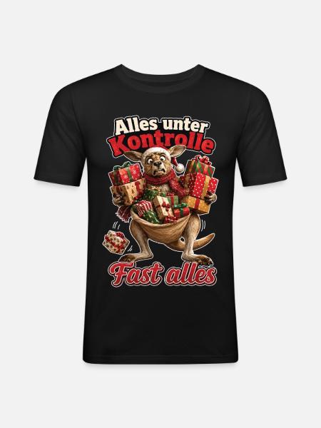 Alles unter Kontrolle, Fast alles - Männer Slim Fit T-Shirt - Schwarz