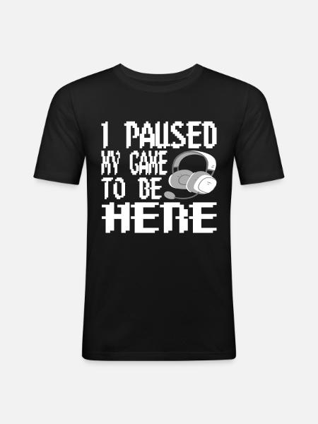 Gaming Retro Geschenkidee - Männer Slim Fit T-Shirt - Schwarz