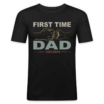 Tenue Retro Papa pour la fête des pères - T-shirt près du corps Homme - noir - Devant - Nik (191cm)