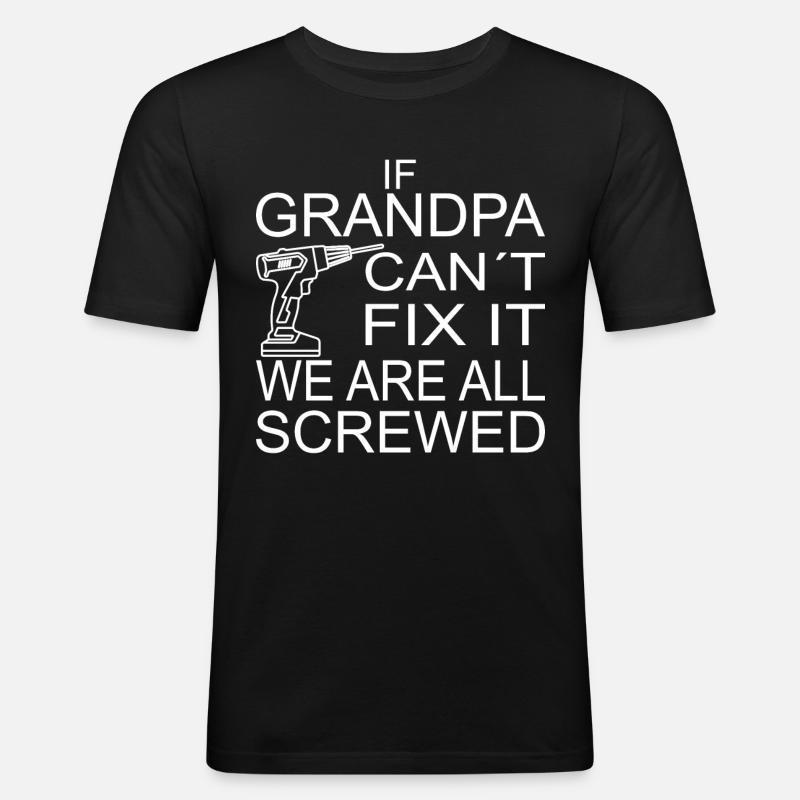 Opa Großeltern Geschenkidee Spruch - Männer Slim Fit T-Shirt - Schwarz
