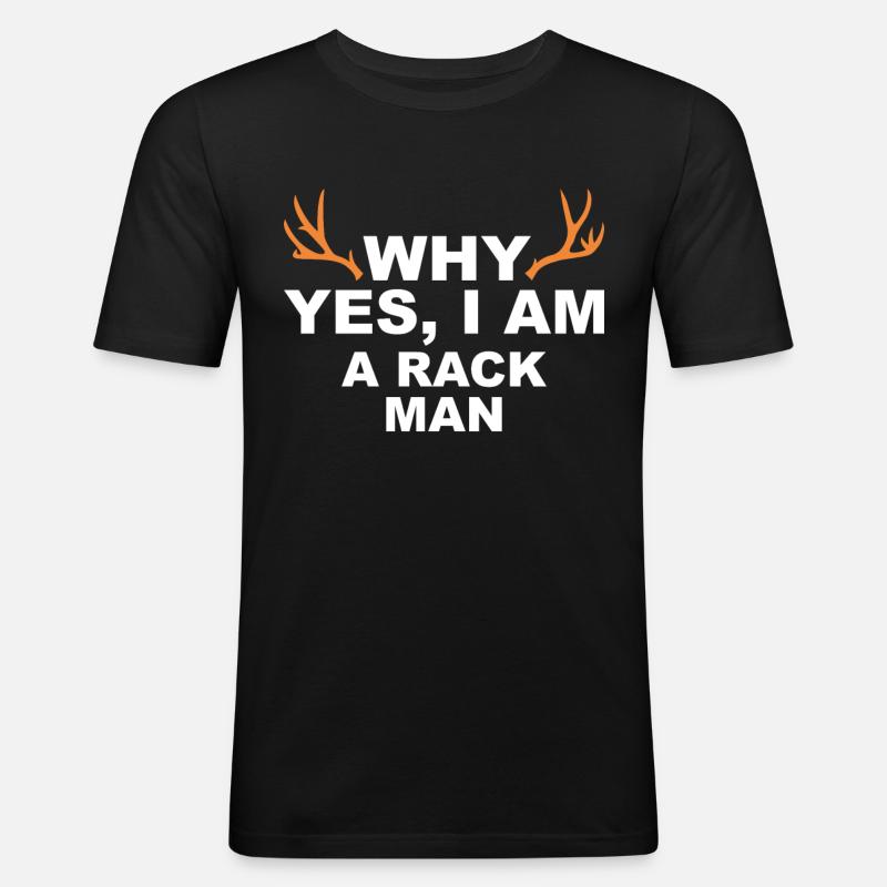 Jäger Jagt.Hirsch Geschenkidee - Männer Slim Fit T-Shirt - Schwarz