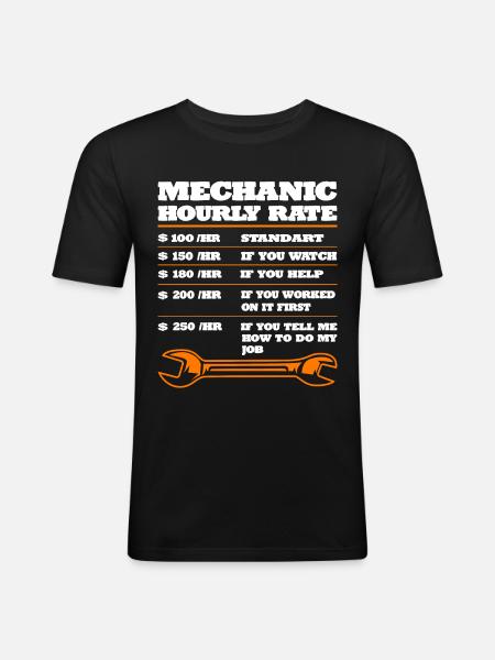 Mechaniker KFZ Auto Geschenkidee - Männer Slim Fit T-Shirt - Schwarz