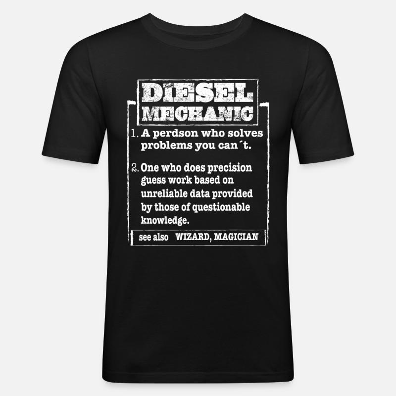 Mechaniker KFZ Auto Geschenkidee - Männer Slim Fit T-Shirt - Schwarz