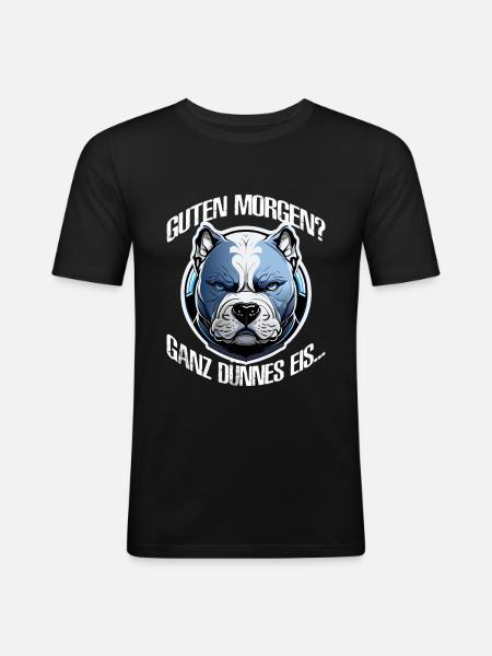 Hund Spruch Geschenkidee Sarkastisch - Männer Slim Fit T-Shirt - Schwarz