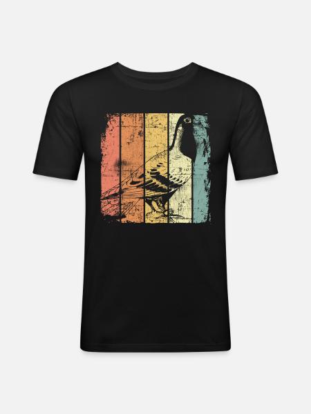 Brieftaube - Männer Slim Fit T-Shirt - Schwarz