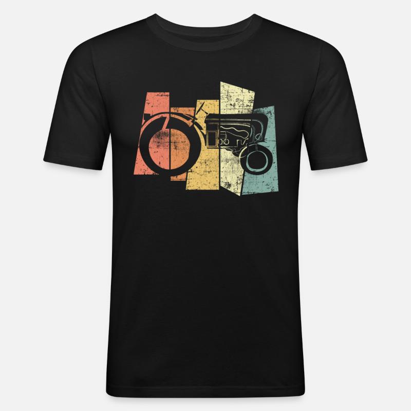 Traktor Bauer - Männer Slim Fit T-Shirt - Schwarz