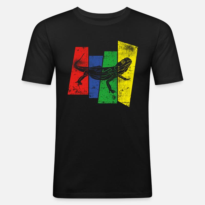 Echse - Männer Slim Fit T-Shirt - Schwarz