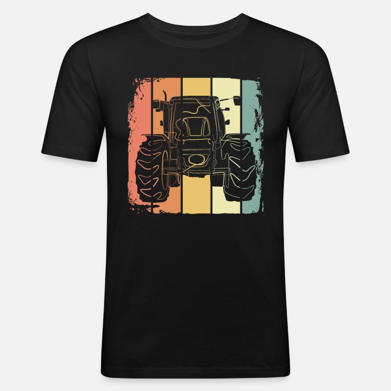 Traktor - Männer Slim Fit T-Shirt - Schwarz