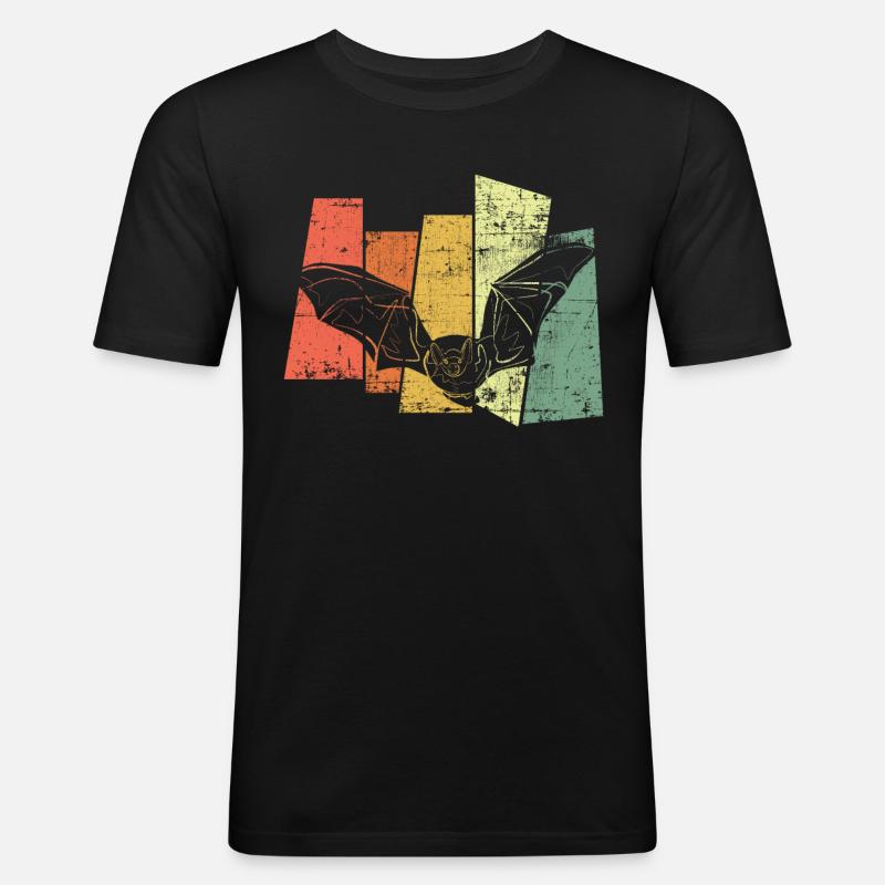 Fledermaus - Männer Slim Fit T-Shirt - Schwarz