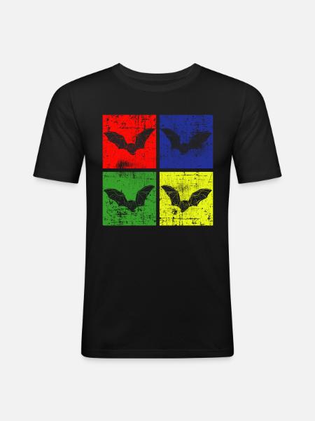 Bats Bat - Men's Slim Fit T-Shirt - black