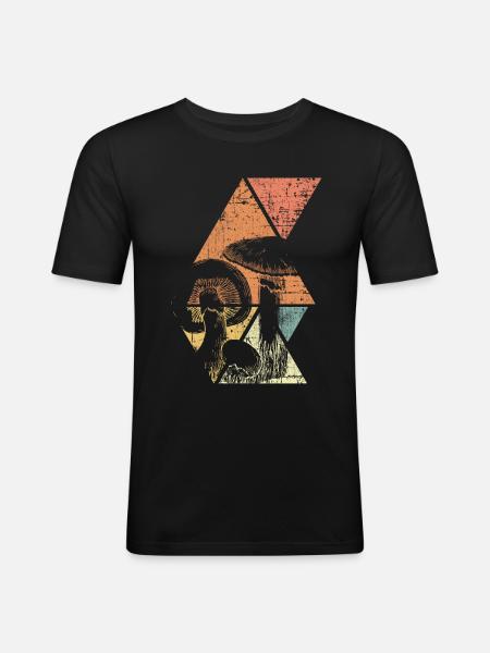 Champignons Shrooms - T-shirt près du corps Homme - noir