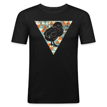 Les poussins - T-shirt près du corps Homme - noir - Devant - Nik (191cm)