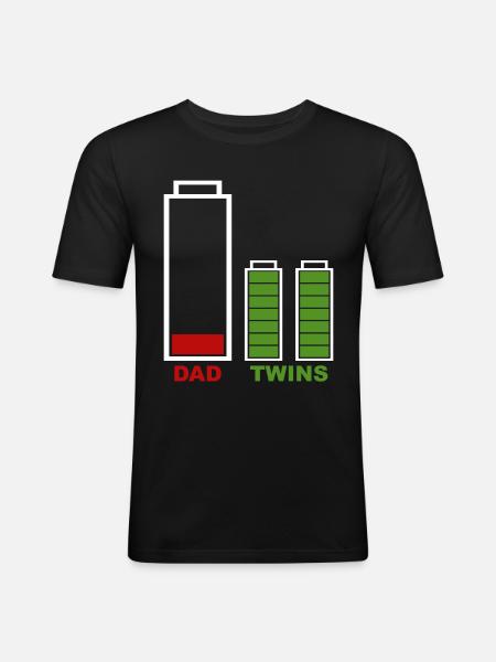 Twins Dad - Men's Slim Fit T-Shirt - black