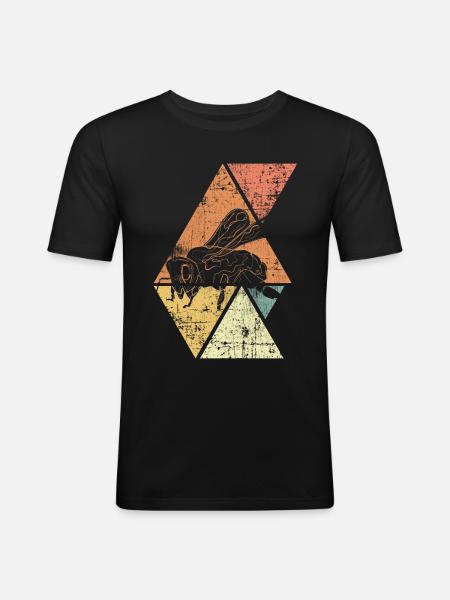 Abeille nature - T-shirt près du corps Homme - noir