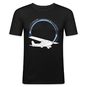 Pilote - T-shirt près du corps Homme - noir - Devant - Nik (191cm)