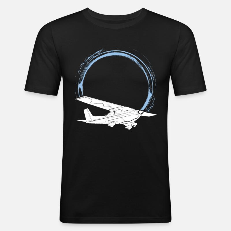 Pilot - Männer Slim Fit T-Shirt - Schwarz