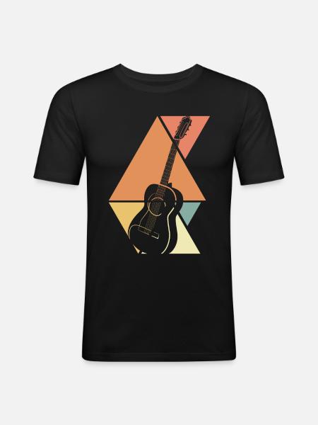 GItarre - T-shirt près du corps Homme - noir