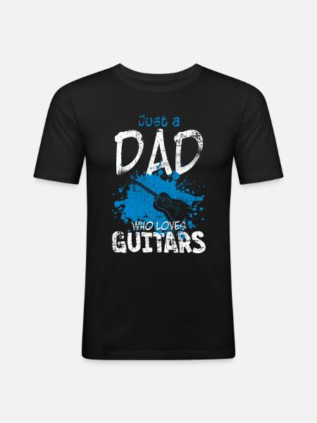 Guitarist Papa Guitar - Men's Slim Fit T-Shirt - black