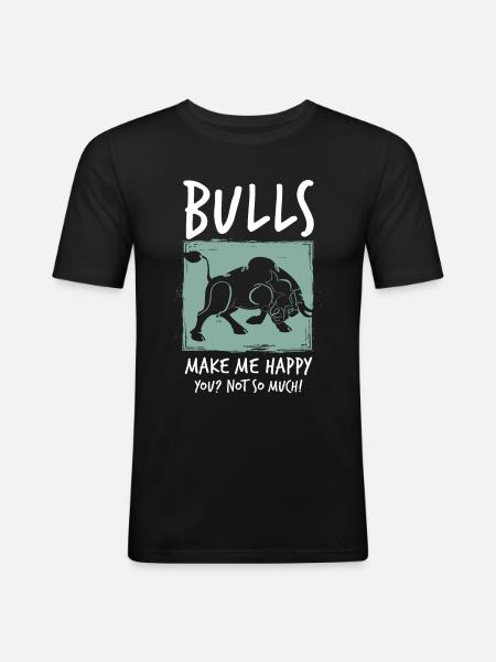 Bulle Stier - Männer Slim Fit T-Shirt - Schwarz