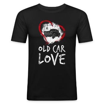 Voiture de collection - T-shirt près du corps Homme - noir - Devant - Nik (191cm)