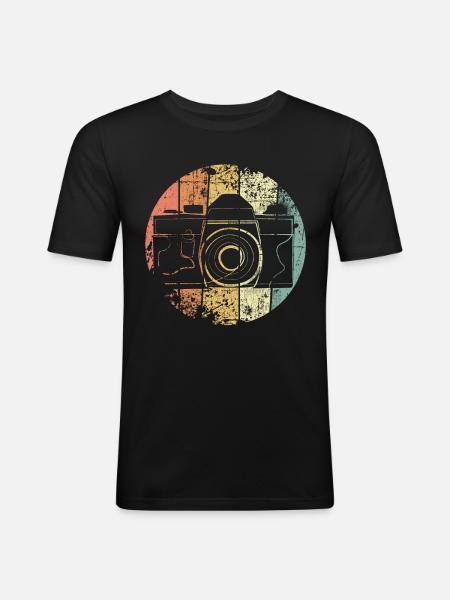 Camera Photographer retro - Men's Slim Fit T-Shirt - black