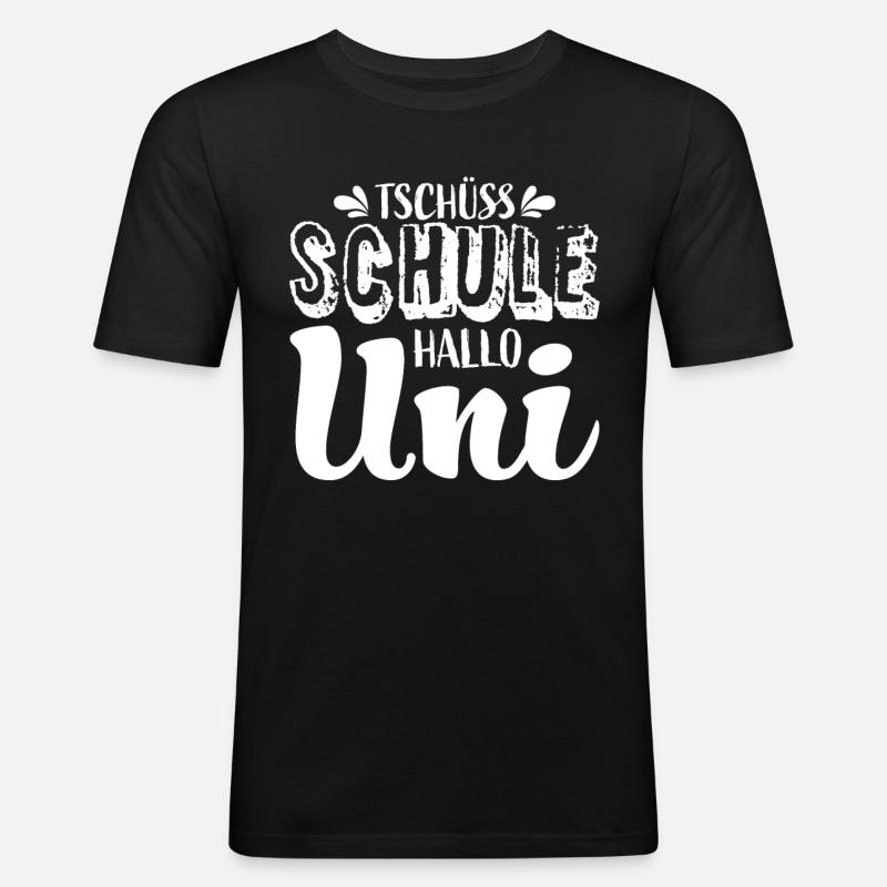 Uni Student Schulabschluss - Männer Slim Fit T-Shirt - Schwarz