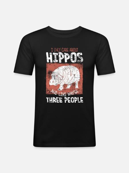 Hippopotamus - Men's Slim Fit T-Shirt - black
