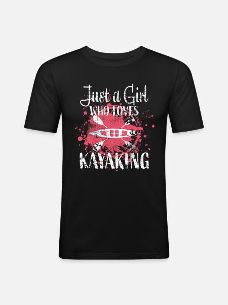 Kayak Girl - Men's Slim Fit T-Shirt - black