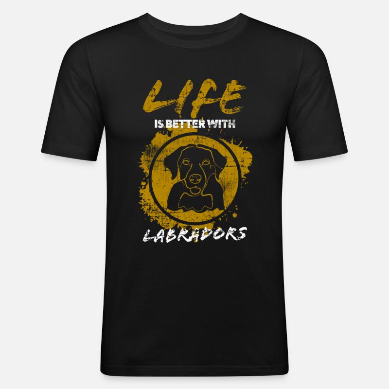Labrador - Männer Slim Fit T-Shirt - Schwarz