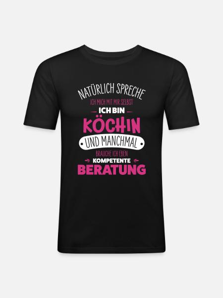 Köchin - Männer Slim Fit T-Shirt - Schwarz