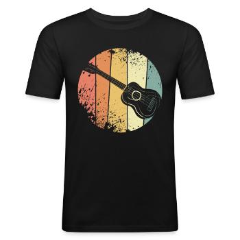 Ukulele - Männer Slim Fit T-Shirt - Schwarz - Vorne - Nik (191cm)