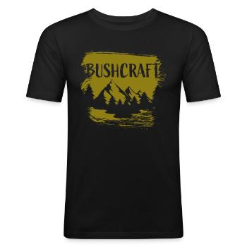 Survival Bushcraft - Men's Slim Fit T-Shirt - black - Front - Nik (191cm)
