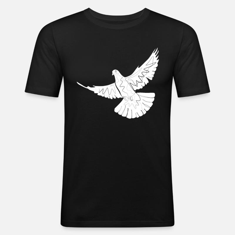 Taube - Männer Slim Fit T-Shirt - Schwarz