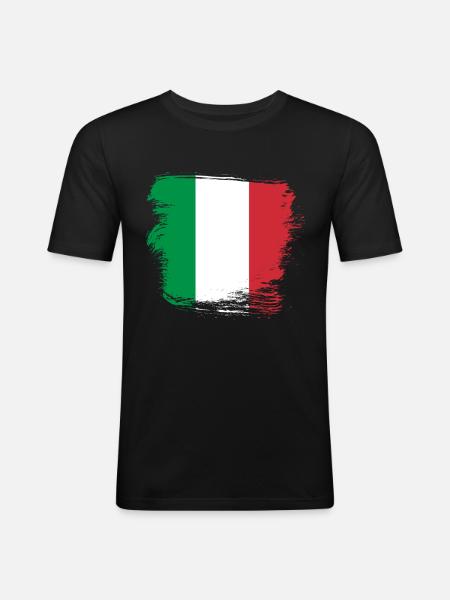 Italy Flag - Men's Slim Fit T-Shirt - black