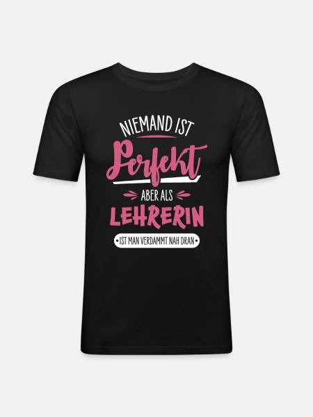 Lehrerin - Männer Slim Fit T-Shirt - Schwarz