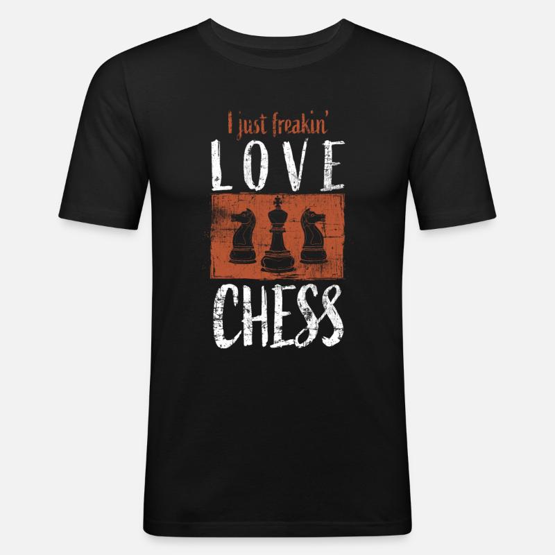 Schach - Männer Slim Fit T-Shirt - Schwarz