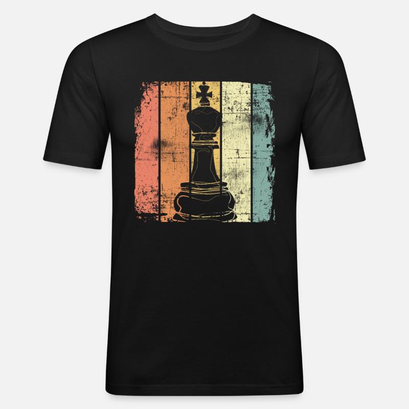 Schach - Männer Slim Fit T-Shirt - Schwarz