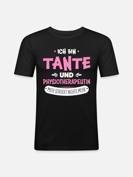 Physiotherapeutin Tante - Männer Slim Fit T-Shirt - Schwarz