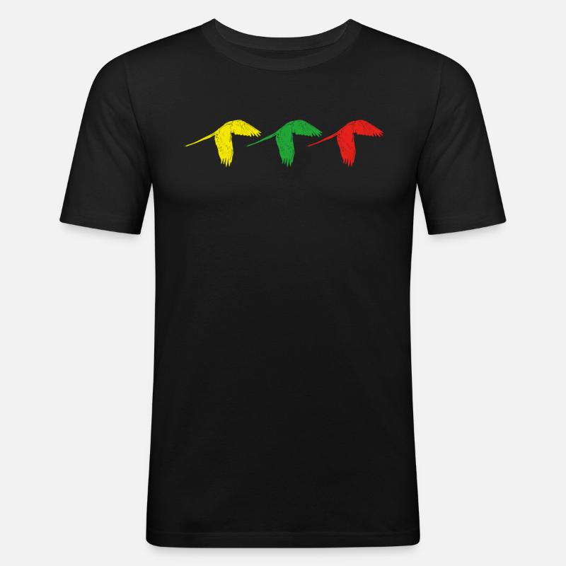 Papagei - Männer Slim Fit T-Shirt - Schwarz