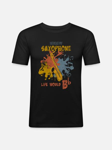 Saxophone - Men's Slim Fit T-Shirt - black