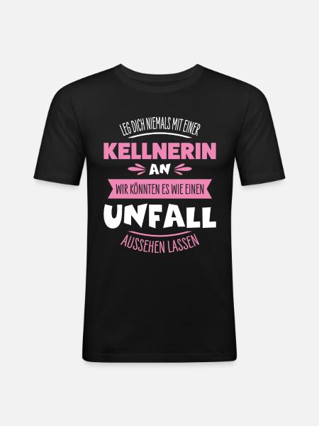Kellnerin - Männer Slim Fit T-Shirt - Schwarz