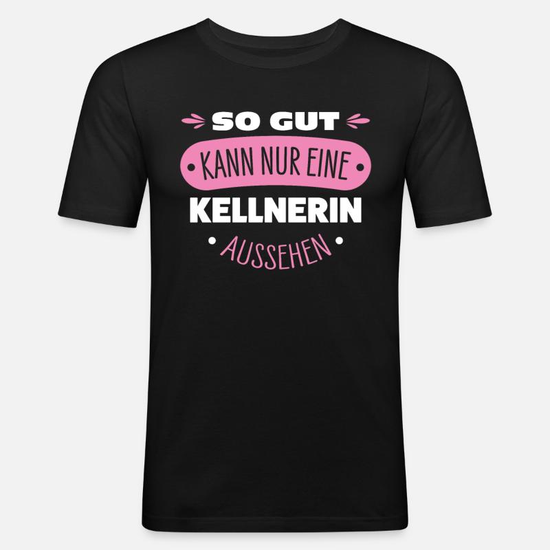 Kellnerin - Männer Slim Fit T-Shirt - Schwarz