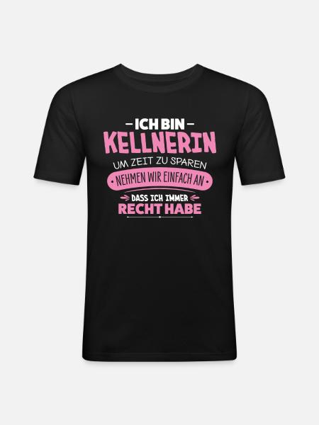 Kellnerin - Männer Slim Fit T-Shirt - Schwarz